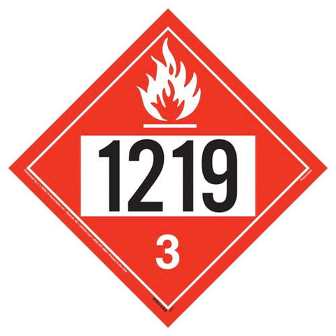 1219 Placard - Class 3 Flammable Liquid 100/Pack
