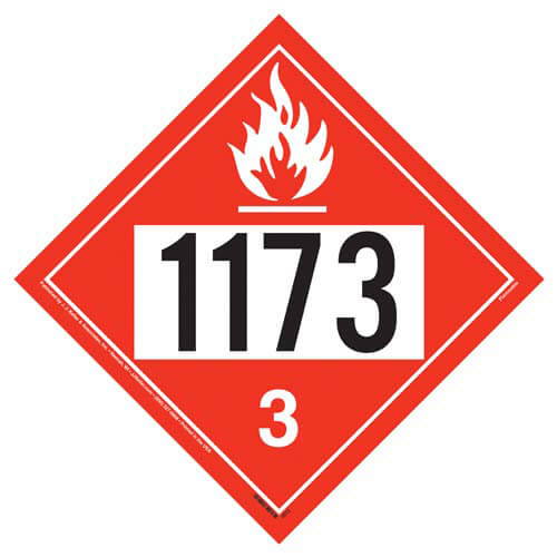 1173 Placard - Class 3 Flammable Liquid 100/Pack
