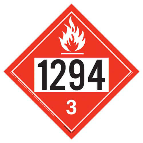 1294 Placard - Class 3 Flammable Liquid 100/Pack