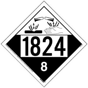 1824 Placard - Class 8 Corrosive 100/Pack