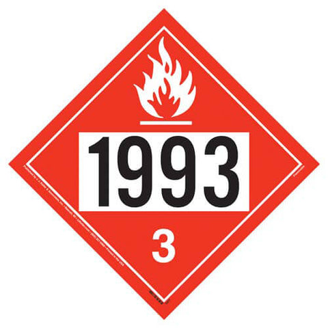1993 Placard - Class 3 Flammable Liquid 100/Pack