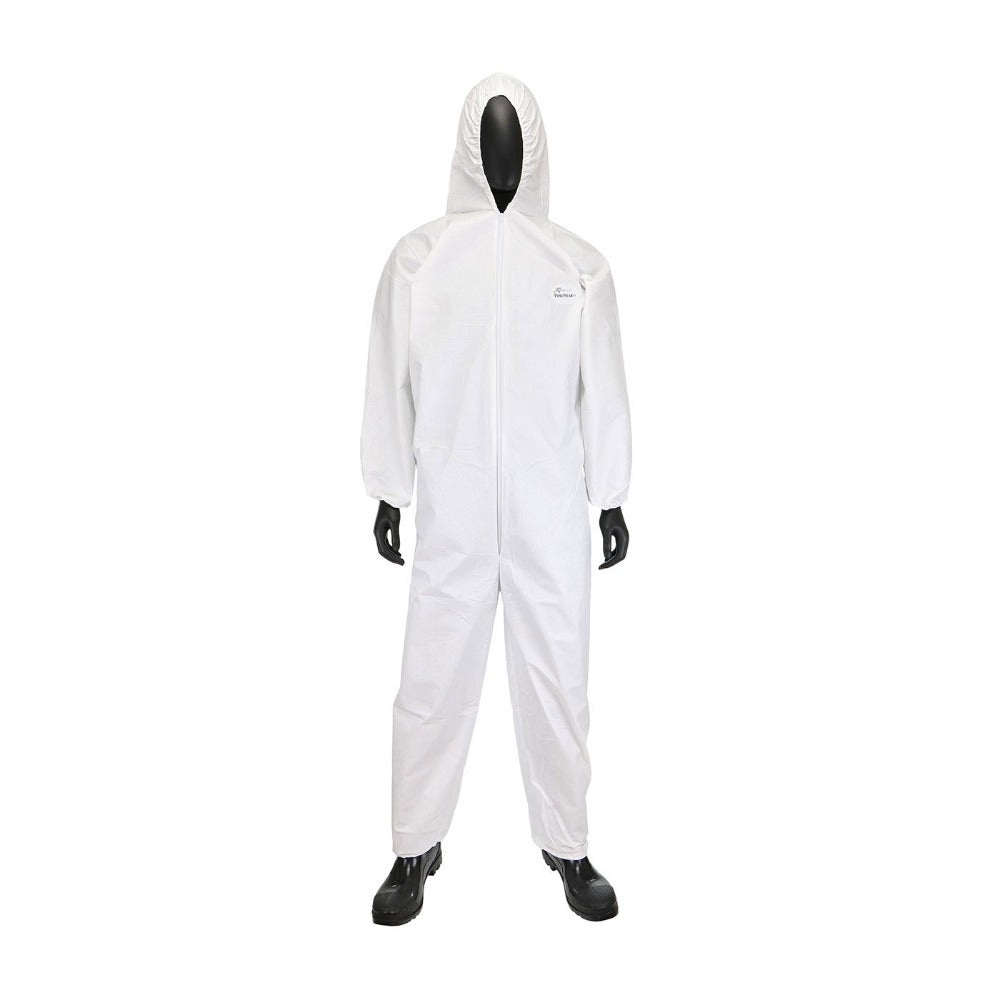 Disposable Hazmat Suit with Elastic Wrist and Elastic Ankles and Hood 25/Box