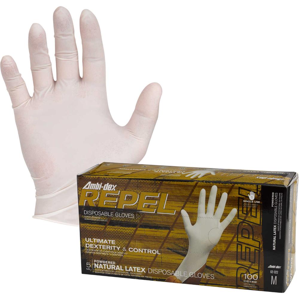 Ambi-Dex Repel Powder Free Latex Gloves 5 Mil 100/Box