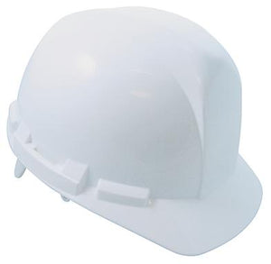 H-701R White Hard Hat with 4-Point Ratchet Suspension
