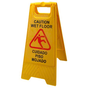Yellow Caution Wet Floor Sign 6/Case