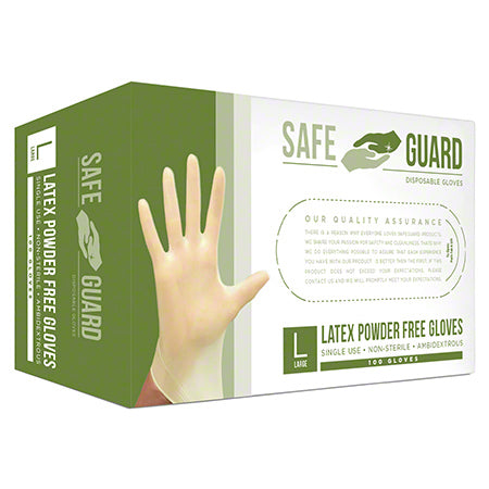 SafeGuard Disposable Latex Powder Free Gloves 100/box