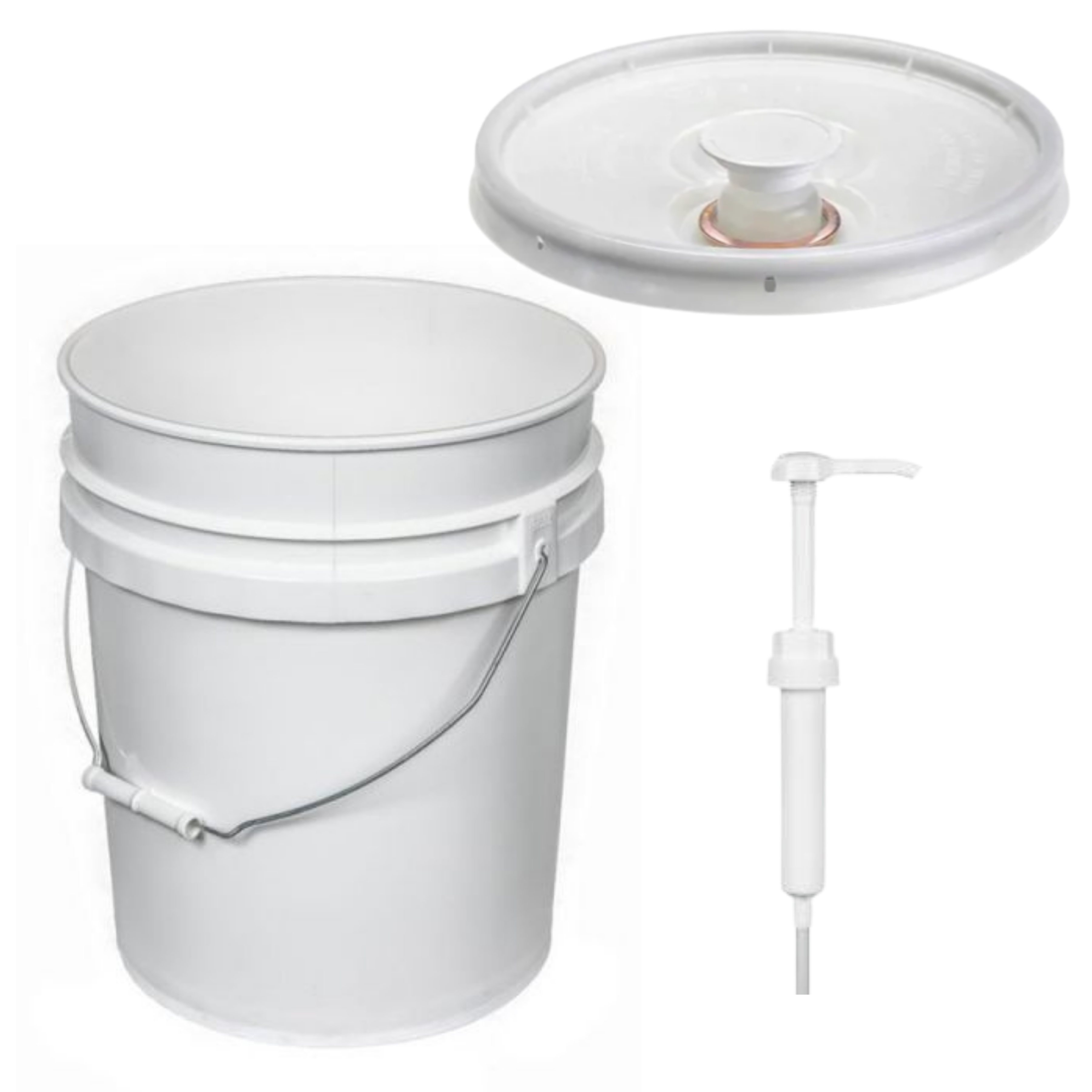 White Bucket Lid with Spout