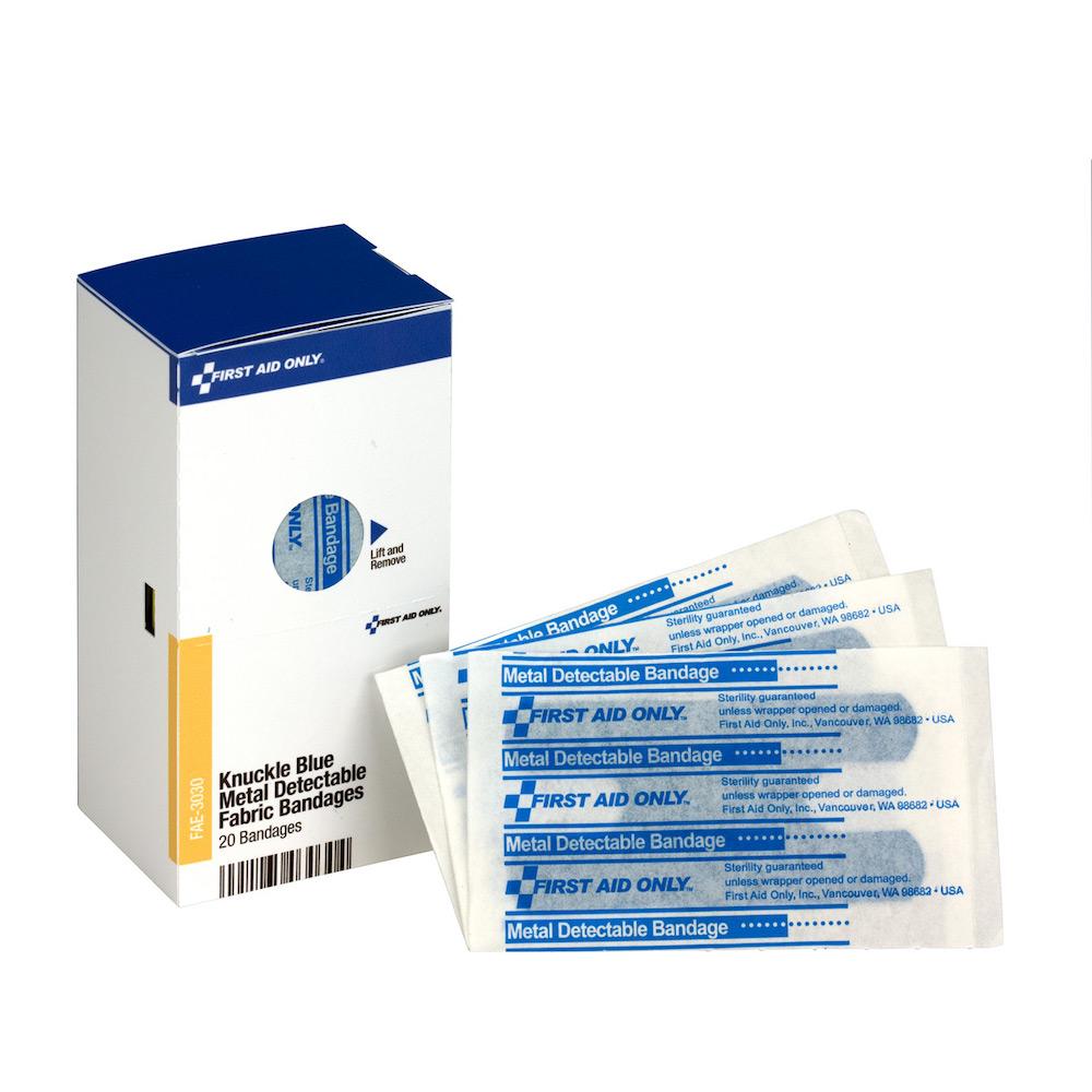 SC Refill Blue Metal Detectable Knuckle Bandages, 20/box