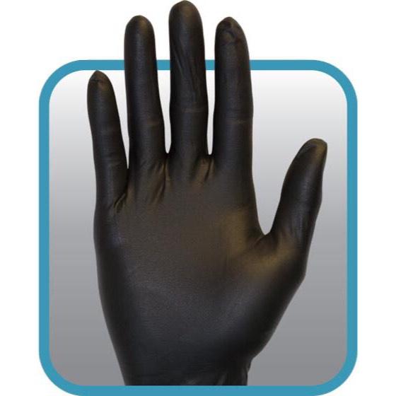 black nitrile gloves | unisex, size L and XL