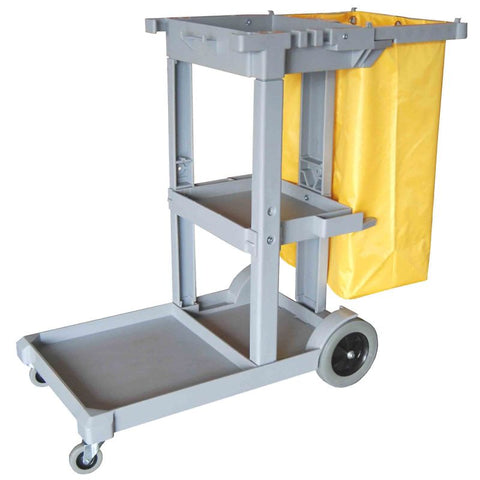 Janitor Cart with Zippered Vinyl Bag