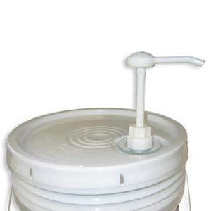 Plastic bucket pump designed to fit many 5 gallon pails