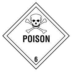 D.O.T Labels 4"x4" Poison 500/Roll