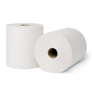2 white roll towels