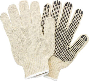 Cotton Polyester String PVC Dotted Grip Gloves 12/Pack