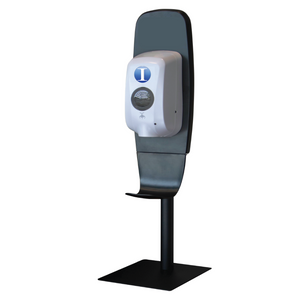 countertop unit universal touchless dispenser system with industry supply inc logo on top