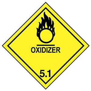 D.O.T 4"x4" Oxidizer  Labels 500/Roll