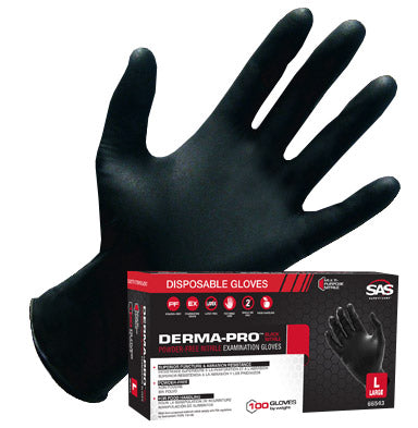 66543 Derma Black Pro Nitrile Gloves