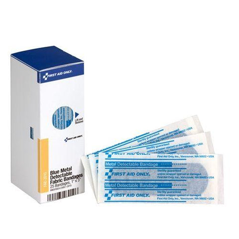SC Refill 1"x3" Blue Metal Detectable Bandages, 25/box