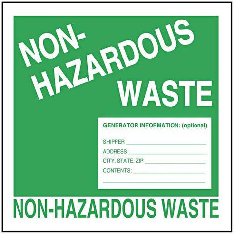 Non-Hazardous Waste Label 6"x6" 500/Roll