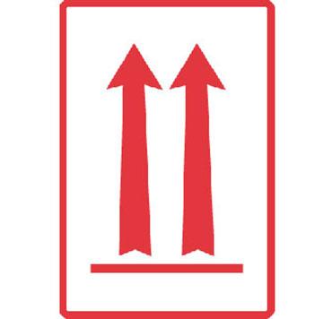 Red Arrows Up Labels 3"x4" 500/Roll