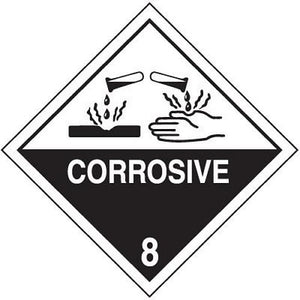 Class 8 Corrosive Placard 100/Pack
