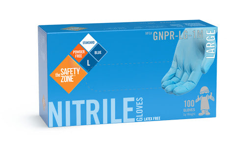Safety Zone Blue Nitrile Gloves 100/box